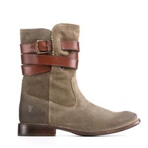 FRYE Shirley Strappy Boot in Fatigue Color
